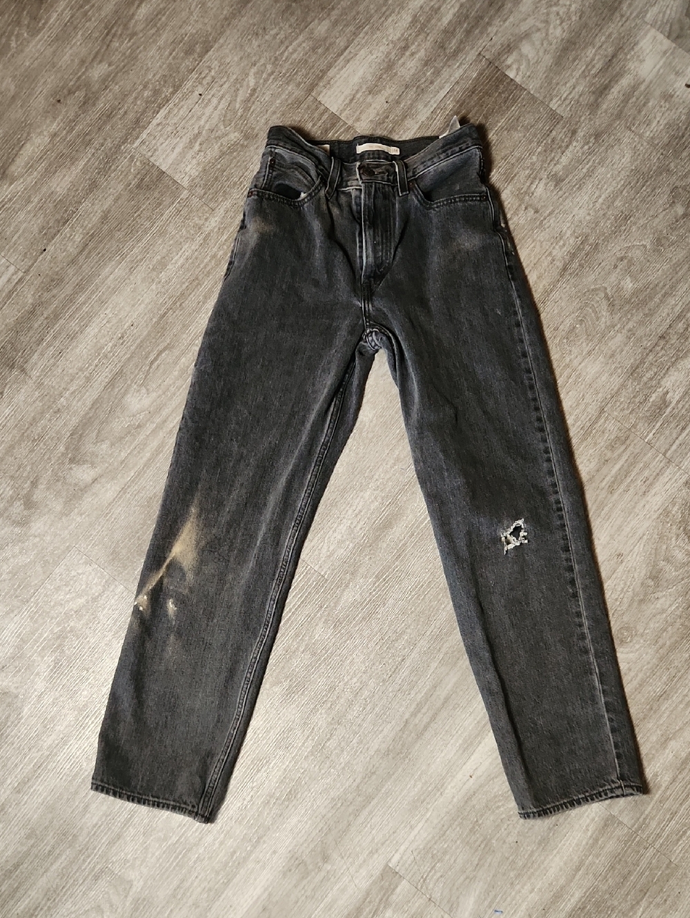 Vintage LEVI Dad Jeans High-Waist Black Distressed Jeans